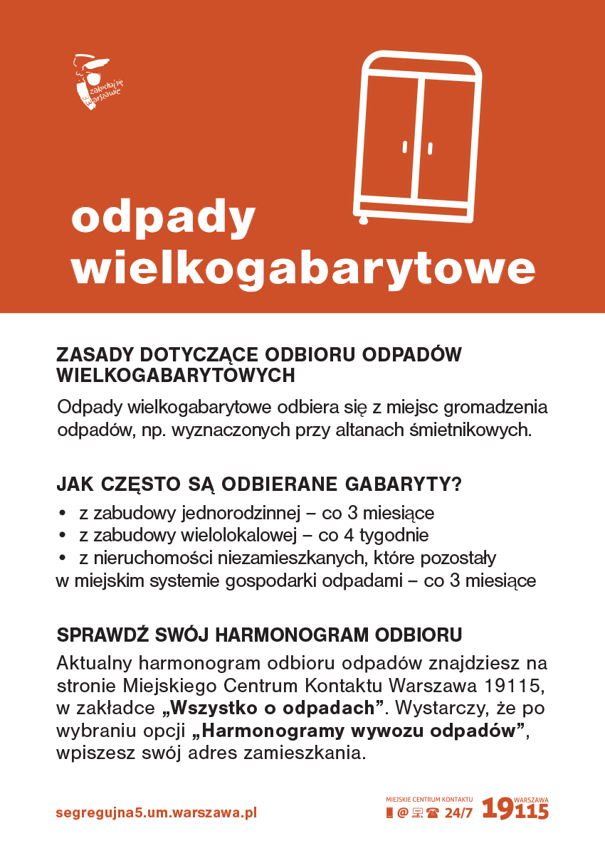 Plakat zasady odbioru gabarytw 1